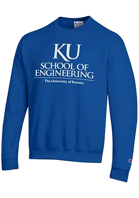 Champion Kansas Jayhawks Mens Blue School of Engineering Long Sleeve Crew Sweatshirt