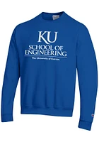Champion Kansas Jayhawks Mens Blue School of Engineering Long Sleeve Crew Sweatshirt