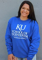 Champion Kansas Jayhawks Mens Blue School of Engineering Long Sleeve Crew Sweatshirt