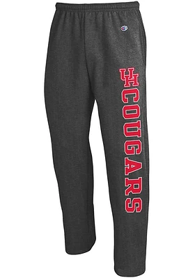 Champion Houston Cougars Mens Charcoal Open Bottom Sweatpants