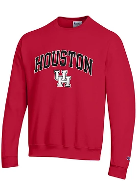 Champion Houston Cougars Mens Arch Mascot Powerblend Long Sleeve Crew Sweatshirt