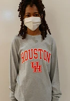 Champion Houston Cougars Grey Arch Mascot Style Long Sleeve T Shirt