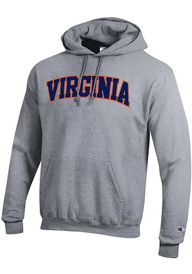 Champion Virginia Cavaliers Mens Grey Twill Powerblend Long Sleeve Hoodie