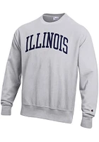 Champion Illinois Fighting Illini Mens Arch Name Long Sleeve Crew Sweatshirt