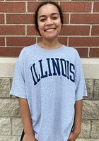 Champion Illinois Fighting Illini Grey Arch Name Short Sleeve T Shirt