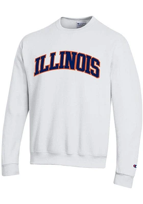 Champion Illinois Fighting Illini Mens Arch Name Long Sleeve Crew Sweatshirt