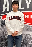 Champion Illinois Fighting Illini Mens Arch Name Long Sleeve Crew Sweatshirt