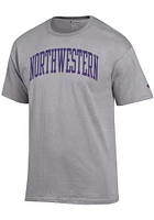 Champion Northwestern Wildcats Grey Arch Name Short Sleeve T Shirt