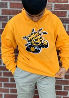 Champion Wichita State Shockers Mens Gold Twill Logo Powerblend Long Sleeve Hoodie