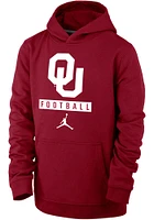 Nike Oklahoma Sooners Youth Crimson Football Sport Drop Long Sleeve Hoodie