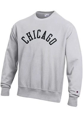 Champion Chicago Mens Grey Arched Long Sleeve Crew Sweatshirt