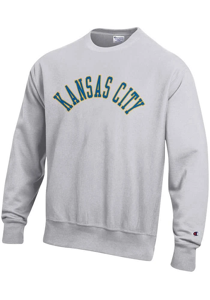 Champion Kansas City Mens Grey Arched Long Sleeve Crew Sweatshirt