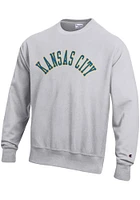 Champion Kansas City Mens Grey Arched Long Sleeve Crew Sweatshirt