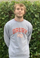 Champion Drury Panthers Grey Arch Mascot Long Sleeve T Shirt