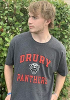Champion Drury Panthers Charcoal Distressed Short Sleeve T Shirt