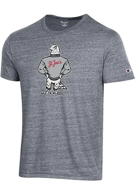Champion Saint Josephs Hawks Grey Triblend Logo Version Short Sleeve Fashion T Shirt