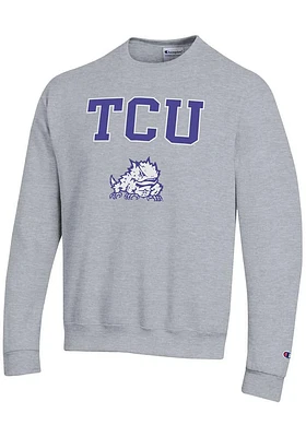 Champion TCU Horned Frogs Mens Arch Mascot Long Sleeve Crew Sweatshirt