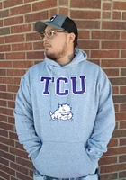 Champion TCU Horned Frogs Mens Grey Arch Mascot Long Sleeve Hoodie