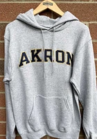 Champion Akron Zips Mens Grey Arch Name Twill Long Sleeve Hoodie