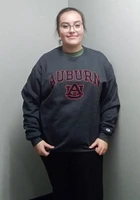 Champion Auburn Tigers Mens Charcoal Arch Mascot Long Sleeve Crew Sweatshirt