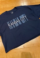 Champion Kansas City Womens Navy Blue Repeating Wordmark Short Sleeve T-Shirt