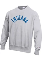 Champion Indiana Mens Grey Wordmark Long Sleeve Crew Sweatshirt