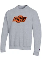 Champion Oklahoma State Cowboys Mens Grey Primary Logo Long Sleeve Crew Sweatshirt