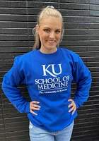 Champion Kansas Jayhawks Mens Blue School of Medicine Long Sleeve Crew Sweatshirt