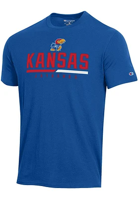 Champion Kansas Jayhawks Blue Wordmark Stadium Short Sleeve T Shirt
