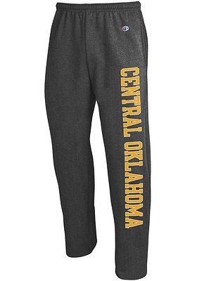 Champion Central Oklahoma Bronchos Mens Charcoal Open Bottom Sweatpants