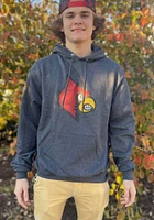 Champion Louisville Cardinals Mens Charcoal Powerblend Big Logo Long Sleeve Hoodie