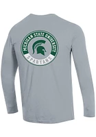 Champion Michigan State Spartans Grey Stadium Long Sleeve T Shirt