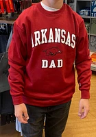 Champion Arkansas Razorbacks Mens Cardinal Dad Number One Long Sleeve Crew Sweatshirt