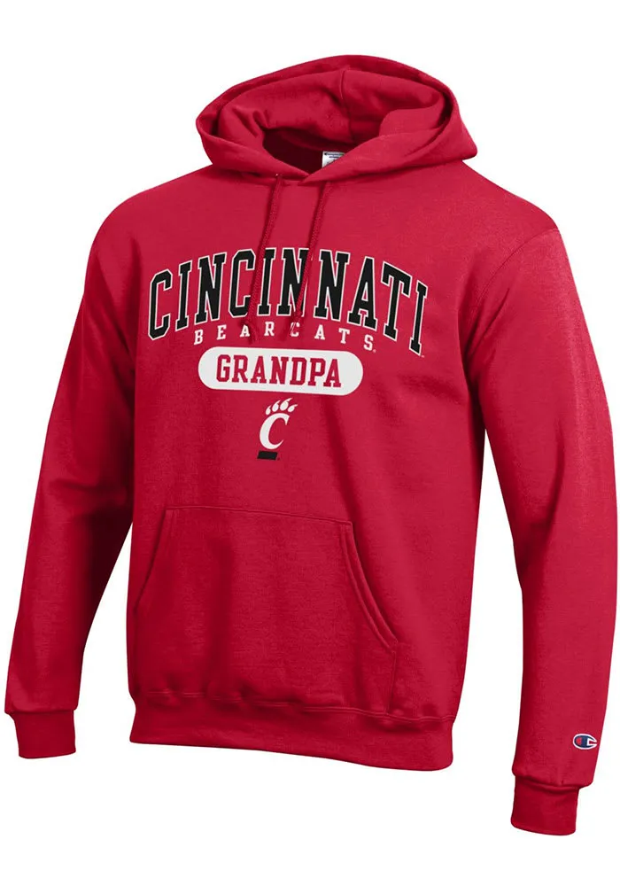 Champion Cincinnati Bearcats Mens Red Grandpa Pill Long Sleeve Hoodie