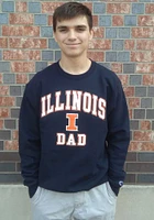 Champion Illinois Fighting Illini Mens Navy Blue Dad Number One Long Sleeve Crew Sweatshirt