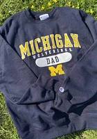 Champion Michigan Wolverines Mens Blue Dad Pill Long Sleeve Crew Sweatshirt