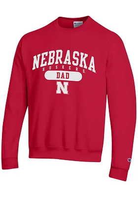 Champion Nebraska Cornhuskers Mens Red Dad Pill Long Sleeve Crew Sweatshirt