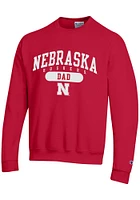 Champion Nebraska Cornhuskers Mens Red Dad Pill Long Sleeve Crew Sweatshirt