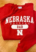 Champion Nebraska Cornhuskers Mens Red Dad Pill Long Sleeve Crew Sweatshirt