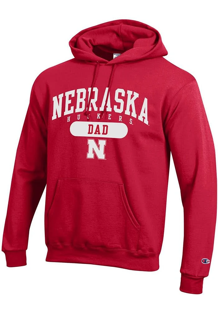 Champion Nebraska Cornhuskers Mens Red Dad Pill Long Sleeve Hoodie