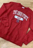 Champion Ohio State Buckeyes Mens Red Dad Pill Long Sleeve Crew Sweatshirt