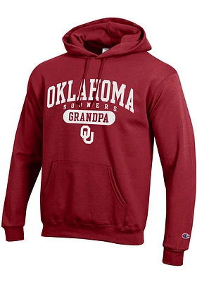 Champion Oklahoma Sooners Mens Crimson Grandpa Pill Long Sleeve Hoodie