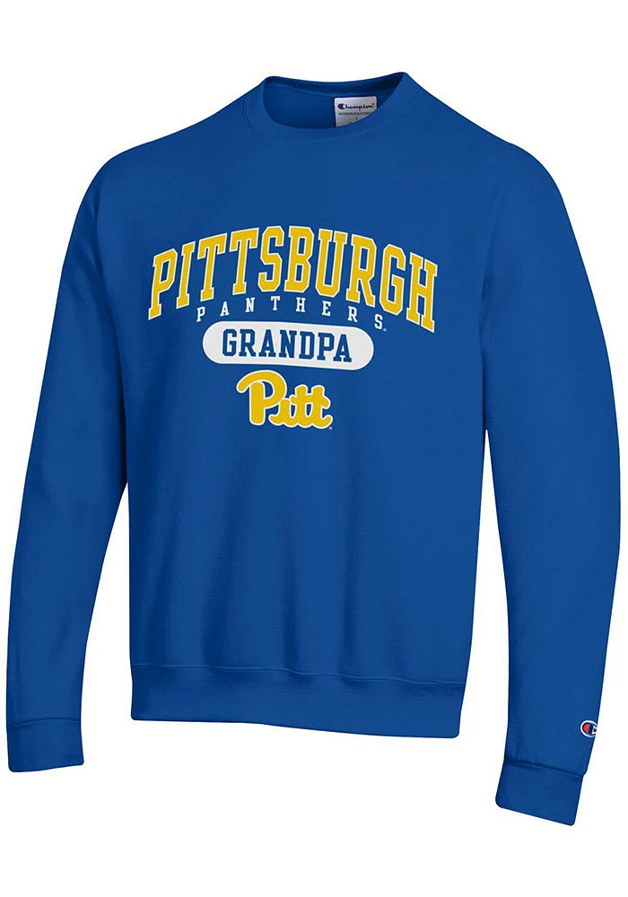 Champion Pitt Panthers Mens Blue Grandpa Pill Long Sleeve Crew Sweatshirt