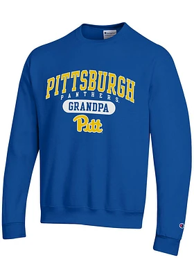 Champion Pitt Panthers Mens Blue Grandpa Pill Long Sleeve Crew Sweatshirt