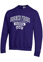 Champion TCU Horned Frogs Mens Purple Grandpa Pill Long Sleeve Crew Sweatshirt