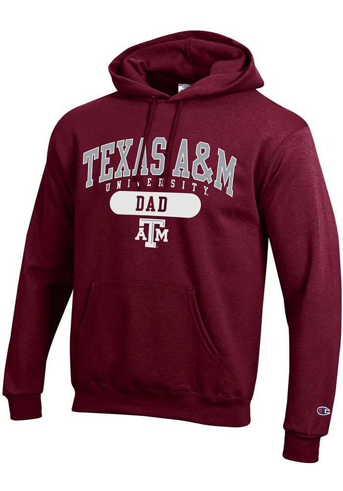 Champion Texas A&M Aggies Mens Maroon Dad Pill Long Sleeve Hoodie