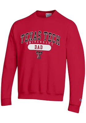 Champion Texas Tech Red Raiders Mens Dad Pill Long Sleeve Crew Sweatshirt