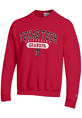 Champion Texas Tech Red Raiders Mens Grandpa Pill Long Sleeve Crew Sweatshirt