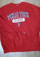Champion Texas Tech Red Raiders Mens Grandpa Pill Long Sleeve Crew Sweatshirt