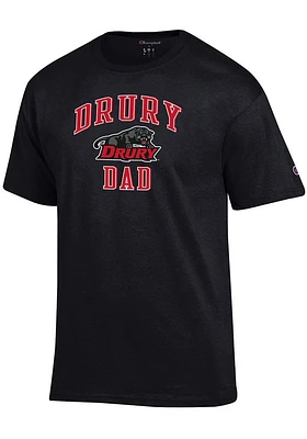 Champion Drury Panthers Black Dad Number One Short Sleeve T Shirt